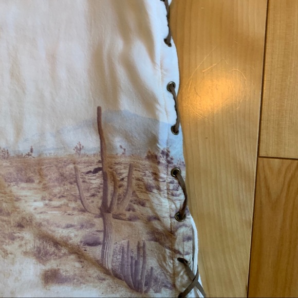 2/$15 Slouchy tee with leather look lacing. - Picture 2 of 11